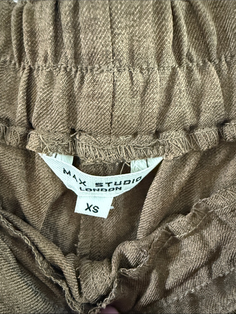 Max Studio Brown Elastic-Waist Barrel leg Trousers - Picture 2 of 5